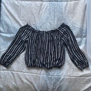 Off the shoulder striped top